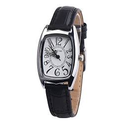 Uhr Damen Analog Quarz Armbanduhr Damenuhr Marken Luxus Uhren Quarzuhr Watch Geschenk für Teenager Mädchen Frauen Fashion Casual Chic Retangle Damen Lederband Analog Quarzuhr von Ainiyo