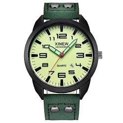 Uhren Herren Armbanduhr Quarz Uhr Herrenuhr Quarzuhr Sportuhr Outdooruhr Watch für Männer 2022 Herren Mode Militär Uhren Luxury Herren Leder Datum Casual Analog Quarz Business Uhren Geschenke von Ainiyo