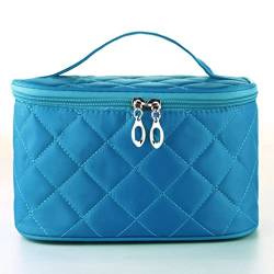 Aintap Reise-Kosmetiktasche mit Gittermuster – Kompakt & stilvoll – Ideal für Make-up & Hautpflege – Blau – 22x8cm von Aintap