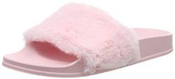 AioTio Damen Flip Flop Kunstpelz Slipper Fuzzy Fluffy Comfy Sliders Offene Zehe(EU 39 Rosa) von AioTio