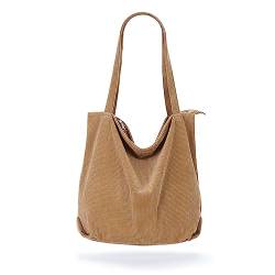 AioTio Damen Handtasche Umhängetasche Damen Handtasche Groß stofftasche einkaufstasche(Khaki) von AioTio