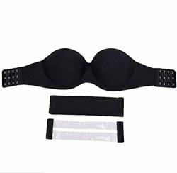 AioTio Frauen Sexy Non-Trace Komfort Unterstützung trägerlosen BH(A, Schwarz) von AioTio