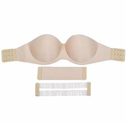 AioTio Frauen Sexy Non-Trace Komfort Unterstützung trägerlosen BH(B,Beige) von AioTio