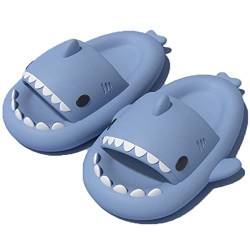 AioTio Hai Hausschuhe Damen Badelatschen Herren Weiche Dicke Sohle Bequeme Rutschfeste Dusch und Badeschuhe Hai Schlappen Strand Sandalen Cozy Shark Slides Slippers(Blau, 42/43 EU) von AioTio