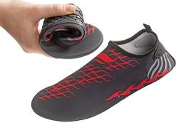 Airjoy atmungsaktive Neopren-Badeschuhe mit Rutschfester Gummisohle schnell trocknend, inklusive Transportbeutel - Red - Gr. 44/45 von Airjoy