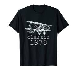 Classic 1978 Vintage Doppeldecker Aviation 44. Geburtstag Shirt T-Shirt von Airplane Plane Aviation Gifts Shirts Men Women