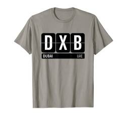DXB Dubai Arabische Emirate Reise-Souvenir weißer Text T-Shirt von Airport Code Flip Board Tees