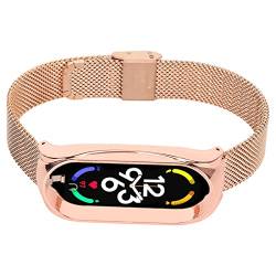 Airshi Smart Watch Mesh-Armband, Verstellbares Ersatz-Smartwatch-Armband aus Edelstahl für Frauen Im Büro (Roségold) von Airshi