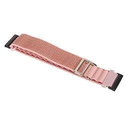 Airshi Weiches Gewebtes Uhrenarmband, Verstellbar, Elegant, Stilvoll, Atmungsaktiv, Ersatz-Stretch-Nylon-Uhrenarmband für Männer und Frauen Zum Wandern (Rosa) von Airshi