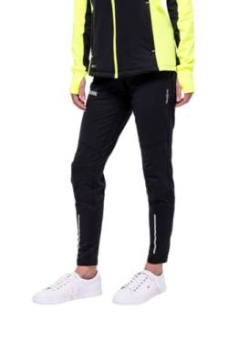 Airtracks Damen Thermo Laufhose Lang Pro Line - Winter Funktions Running Tight - Warm - Atmungsaktiv - Reflektoren - schwarz - M von Airtracks