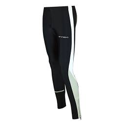 Airtracks Damen Thermo Laufhose Lang - Winter Funktions Running Tight - Warm - Atmungsaktiv - Reflektoren - schwarz - M - Damen von Airtracks