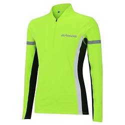 Airtracks Damen Thermo Laufshirt Langarm Winter Sweatshirt Fleece Funktionsshirt Sport Langarmshirt - neon - XXL - Damen von Airtracks