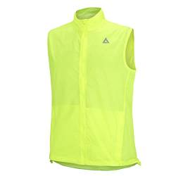 Airtracks Herren Fahrradweste Laufweste Comfort Line Radweste Leichte Wind Weste Reflektierend Winddicht Ärmellos Windstopper Atmungsaktiv S M L Xl XXl 3XL 4XL - neon - M von Airtracks