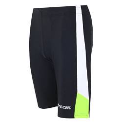 Airtracks Herren Funktions Laufhose Kurz Lauftight Running Tight Laufshort Sporthose für Männer Jogging Hose Atmungsaktiv Schnelltrocknend S M L XL XXL XXXL XXXXL 3XL 4XL - schwarz-neon - XS von Airtracks