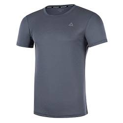 Airtracks Herren Funktions Laufshirt Kurzarm Comfort Line Running T-Shirt Trainingsshirt für Männer Funktionsshirt Sportshirt Fitness Kurzarmshirt S M L XL XXL 3XL 4XL - grau - M von Airtracks