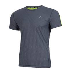 Airtracks Herren Funktions Laufshirt Kurzarm Pro Line Running T-Shirt Trainingsshirt für Männer Funktionsshirt Sportshirt Fitness Kurzarmshirt S M L XL XXL 3XL 4XL - grau-neon - XXL von Airtracks