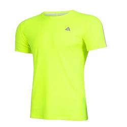 Airtracks Herren Funktions Laufshirt Kurzarm Pro Line Running T-Shirt Trainingsshirt für Männer Funktionsshirt Sportshirt Fitness Kurzarmshirt S M L XL XXL 3XL 4XL - neon-Weiss - XXL von Airtracks