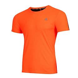 Airtracks Herren Funktions Laufshirt Kurzarm Pro Line Running T-Shirt Trainingsshirt für Männer Funktionsshirt Sportshirt Fitness Kurzarmshirt S M L XL XXL 3XL 4XL - orange-schwarz - M von Airtracks