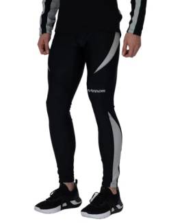 Airtracks Herren Laufhose Lang Pro Jogginghose Trainingshose Jogginghose Fitnesshose Leggings Fahrradhose - schwarz-grau - S - Herren von Airtracks