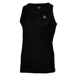 Airtracks Herren Laufshirt Kurzarm Ärmellos Tank Top Pro Line Running T-Shirt Trainingsshirt für Männer Funktionsshirt Sportshirt Fitness Jogging Shirt S M L XL XXL XXXL XXXXL 3XL 4XL - schwarz - XL von Airtracks