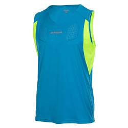 Airtracks Herren Laufshirt Kurzarm Ärmellos Tank Top Pro Line Running T-Shirt Trainingsshirt für Männer Funktionsshirt Sportshirt Fitness Jogging Shirt S M L XL XXL XXXl XXXXl 3Xl 4XL- blau-neon - XXL von Airtracks