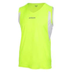 Airtracks Herren Laufshirt Kurzarm Ärmellos Tank Top Pro Line Running T-Shirt Trainingsshirt für Männer Funktionsshirt Sportshirt Fitness Jogging Shirt S M L XL XXL XXXl XXXXl 3Xl 4XL- neon-Weiss - XL von Airtracks