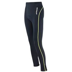 Airtracks Herren Thermo Fahrradhose Lang Winter Radhose Radlerhose Gepolstert - schwarz-neon - M von Airtracks