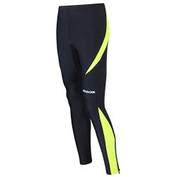 Airtracks Herren Thermo Laufhose Lang Pro - Winter Funktions Running Tight - Warm - Atmungsaktiv - Reflektoren - schwarz - neon - XXL - Herren von Airtracks