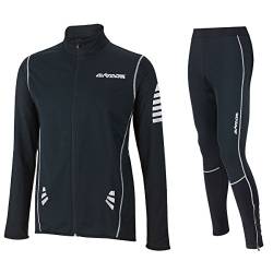 Airtracks Herren Winter Fahrradtrikot Langarm Set Pro - Thermo Fahrradhose Lang - Thermo Radtrikot Langarm Windstopper Atmungsaktiv Wram Fleece-schwarz-Silber - S von Airtracks