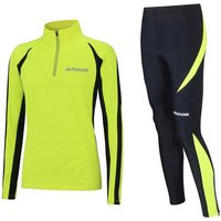 Airtracks Lauftights Damen Thermo Laufset Pro: Funktions Laufshirt Langarm + Laufhose Lang (Laufset, 2-tlg) Laufbekleidung mit warme Thermoqualität, bei kaltem Wetter Herbst - Winter » S M L Xl XXL XXXL « von Airtracks