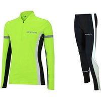 Airtracks Lauftights Damen Thermo Laufset: Laufshirt Langarm + Laufhose Lang (Laufset, 2-tlg) Laufbekleidung mit warme Thermoqualität, bei kaltem Wetter Herbst - Winter » S M L Xl XXL XXXL « von Airtracks