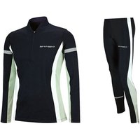 Airtracks Lauftights Damen Thermo Laufset: Laufshirt Langarm + Laufhose Lang (Laufset, 2-tlg) Laufbekleidung mit warme Thermoqualität, bei kaltem Wetter Herbst - Winter » S M L Xl XXL XXXL « von Airtracks