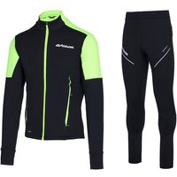 Airtracks Lauftights Winter Herren Laufset Pro Line: Laufshirt Langarm + Hose Lang (Laufbekleidung mit warme Thermoqualität, Laufset 2 -tlg) bei kaltem Wetter Herbst - Winter » S M L Xl XXL XXXL « von Airtracks