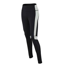 Airtracks RED DECOCT Sport Damen Fitnesshose Lang/Laufhose/Funktionshose/Trainingshose/Yoga/Hoher Bund/Reflektoren/Schwarz/Grau - XL von Airtracks