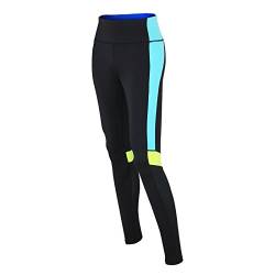 Airtracks RED DECOCT Sport Damen Fitnesshose Lang/Laufhose/Funktionshose/Trainingshose/Yoga/Hoher Bund/Reflektoren/Schwarz/Neon - M von Airtracks