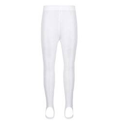 Aislor Kinder Strumpfhose Ballett Leggings mit Steg Mädchen Jungen Ballettkleidung Tanzhose Lang für Tanz Yoga Sport Gymnastik Schwarz Weiß Weiß 110-116 von Aislor