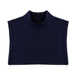 Aislor Krageneinsatz Damen Universal Fake Kragen Abnehmbare Rollkragen Hälfte Shirt Bluse Blusenkragen aus Baumwolle Einsatz Marine Blau(Typ A) One Size von Aislor