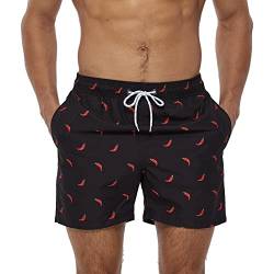 Aisprts Badeshorts Herren Atmungsaktive Schnell Trocknende Badehose mit 3 Taschen Schwimmhose Herren mit Mesh-Futter und Verstellbarem Kordelzug von Aisprts