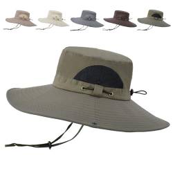 Aisprts Sonnenhut Herren Damen Faltbar Fischerhut UV Schutz Breite Krempe Sommerhut Bucket Hat für Wandern, Camping, Reisen, Armeegrün, Einheitsgröße von Aisprts