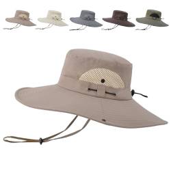 Aisprts Sonnenhut Herren Damen Faltbar Fischerhut UV Schutz Breite Krempe Sommerhut Bucket Hat für Wandern, Camping, Reisen, Khaki, Einheitsgröße von Aisprts