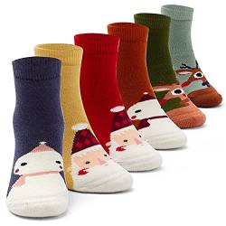 6 Paare Kinder Thermosocken Weihnachtssocken Warme Kindersocken Jungen Wintersocken Mädchen Dicke Socken 27-30 Sockenlänge 18-20 CM/8-10 Jahre von Aisyee