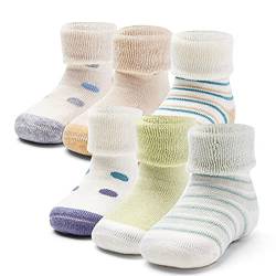 Aisyee 6 Paare Baby Warme Socken Baby Jungen Mädchen Dicke Wintersocken abs Socken Baby Anti Rutsch Socken 12-18 12-24 Monate von Aisyee