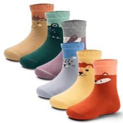 Aisyee 6 Paare Stoppersocken Baby Anti rutsch Socken Baby abs Socken Herbst Jungen Baby Baumwolle Krabbelsocken 12-18 12-24 Monate von Aisyee