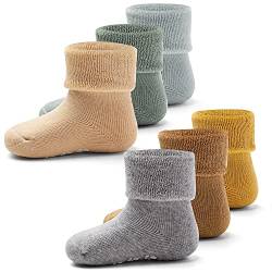 Aisyee Babysocken Warme Kleinkind Baby Jungen Dicke Wintersocken abs socken Einfarbig Socken Baby Antirutsch Socken 19-22 2-3 Jahre von Aisyee