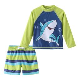 Aisyee Badeanzug Baby Jungen Schwimmshirt Baby 2-teiliges Langarm Badeshirt Mit Boardshorts Jungen UV Shutz Baby Badeset 74 80/12-18 Monate von Aisyee