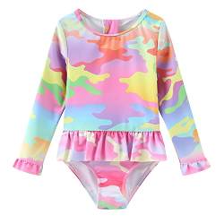 Aisyee Badeanzug Mädchen Baby Langarm Einteiler Bademode UV Schutz Baby Schwimmanzug Mädchen 68 74/6-12 Monate 18M von Aisyee