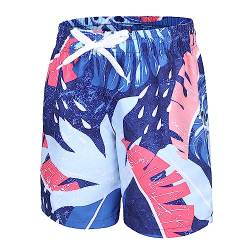 Aisyee Badeshorts Jungen Badehose Schnell Trocknende Boardshorts Hawaii Boardshorts Kinder 122 128/7-8 Jahre von Aisyee