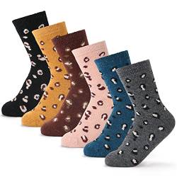 Aisyee Warme Socken Damen Dicke Socken Wintersocken Damen Thermosocken Multipack 6 Paar 35-38 39 40 Einheitsgröße von Aisyee