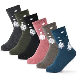Damen Socken Warm Winter Dicke Socken Damen Thermo Socken Multipack 6 Paar 35-38 39 40 Einheitsgröße von Aisyee