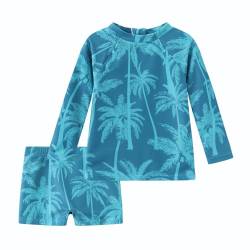 UV Schwimmshirt Jungen Zweiteilig Langarm Badeshirt Kinder Badeshorts Jungen Badeanzug Set 104 110/4-5 Jahre von Aisyee